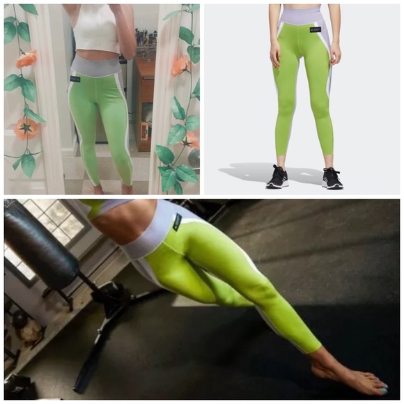 Adidas Lavender & Lime Training Primeknit Fine Tights - Picture 14 of 14